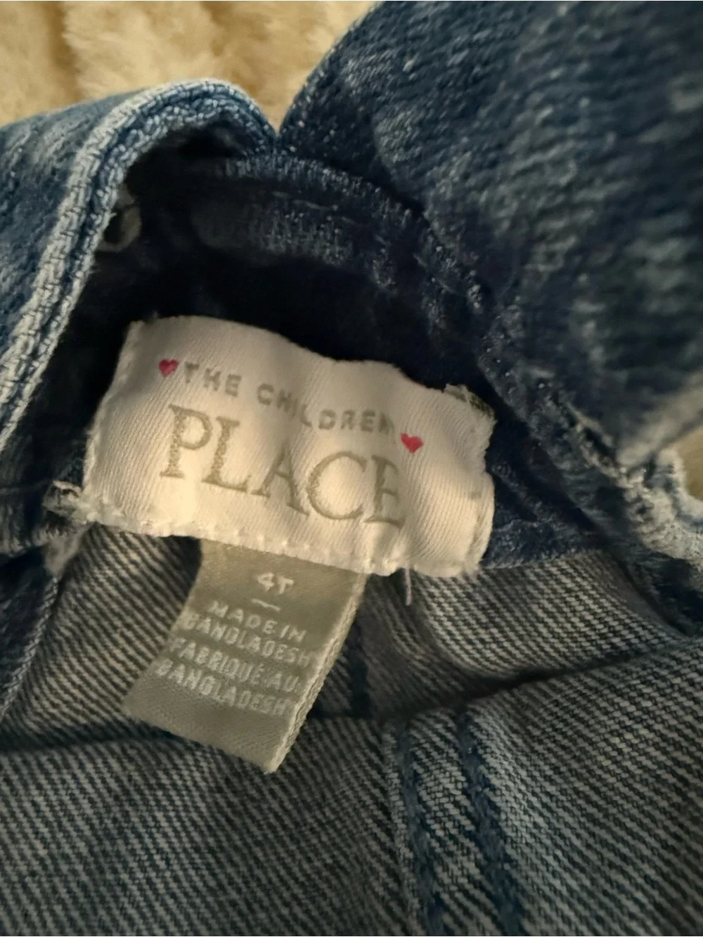 The Children's Place Blue Denim Bow Print Pinafore